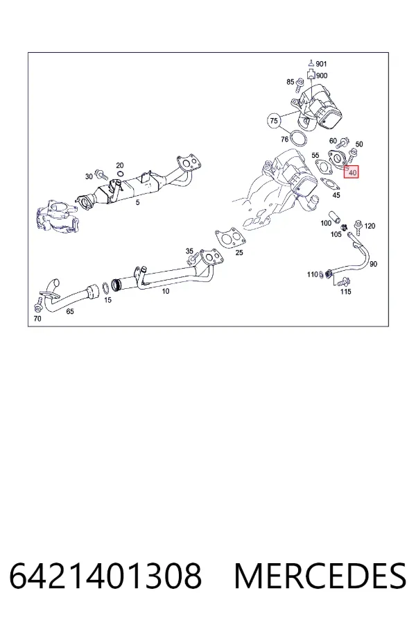 A6421401308 Mercedes Патрубок системи рециркуляції ВГ