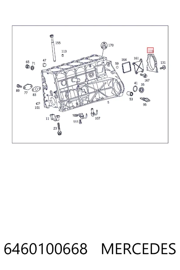 Сальник колінвала двигуна, задній Mercedes A6460100668 ціна, від 0.63 USD