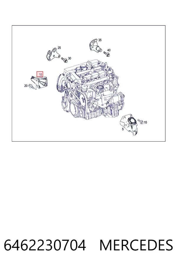Кронштейн подушки (опори) двигуна, правої A6462230704 Mercedes