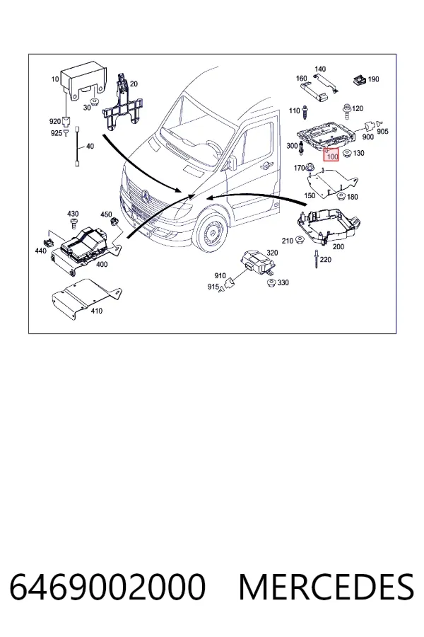 Електронний блок керування двигуном A6469002000 Mercedes