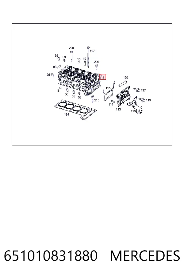 Головка двигуна Mercedes A6510108318 ціна, від 299.10 USD