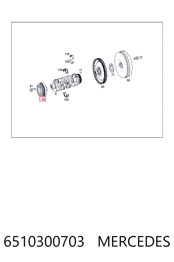 Шків колінвала (демпфер ) Mercedes A6510300703 ціна, від 31.04 USD