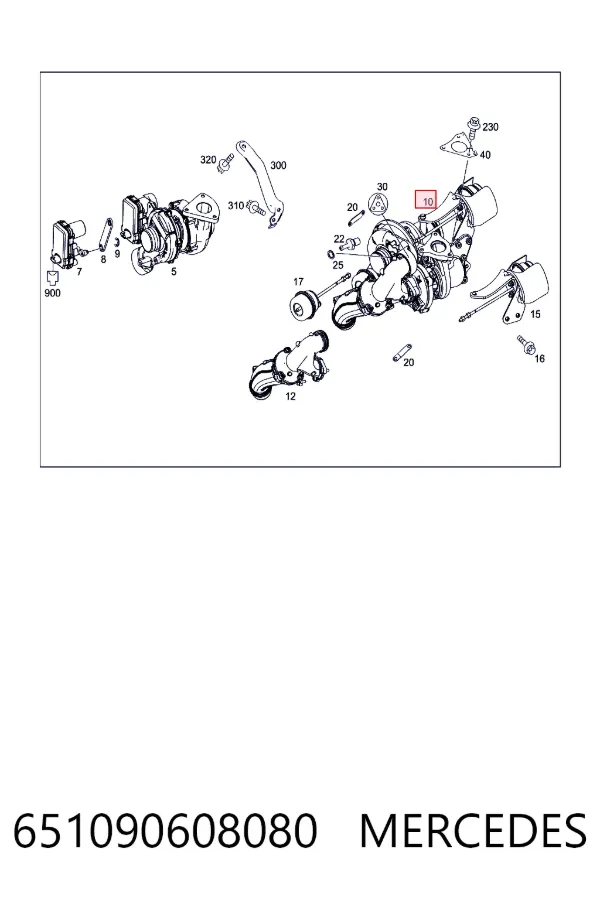Турбіна Mercedes A6510906080 ціна, від 251.80 USD