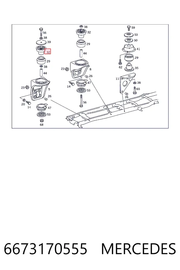 A6673170555 Mercedes Кріплення платформи