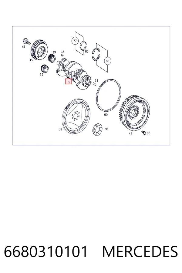 Вал колінчастий і маховик Mercedes A6680310101 ціна, від 76.01 USD