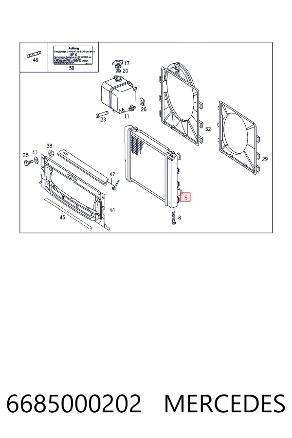 Купити A6685000202 Mercedes Радіатор двигуна