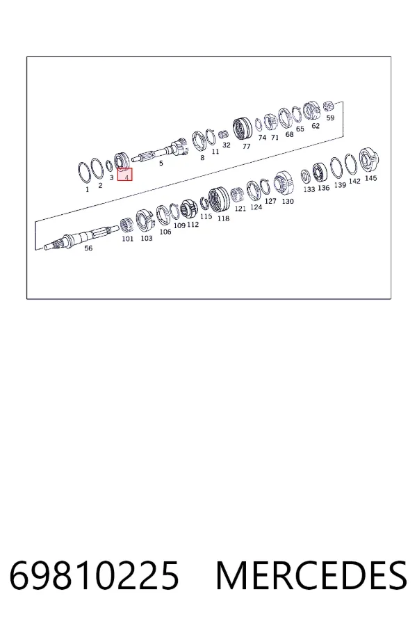 Підшипник первинного валу коробки Mercedes A0069810225 ціна, від 97.14 USD