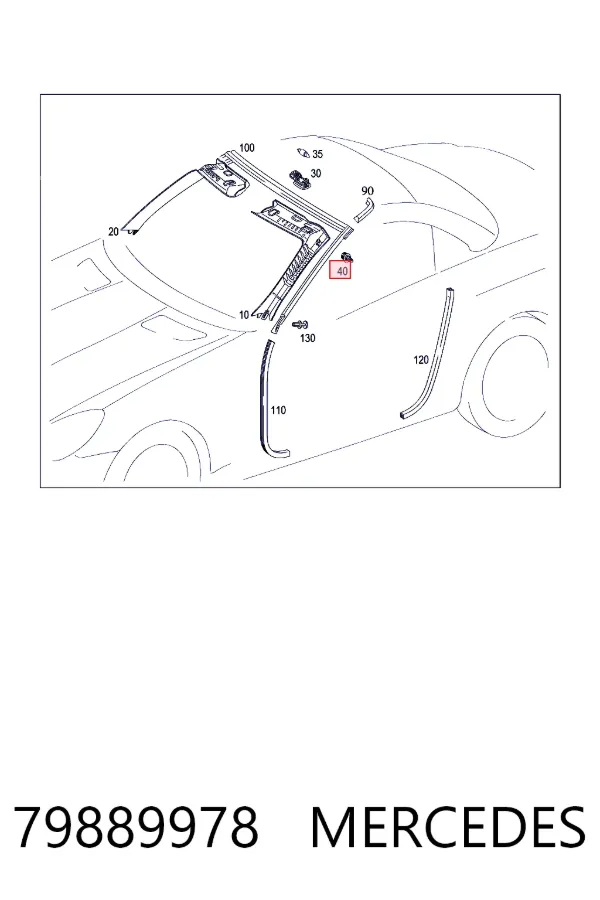 Пістон (кліп) кріплення обшивки дверей Mercedes A0079889978