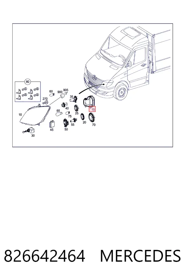 Купити A0008266424 Mercedes Кришка фари правої