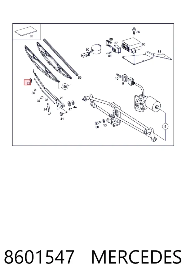 Форсунка омивача A0008601547 Mercedes