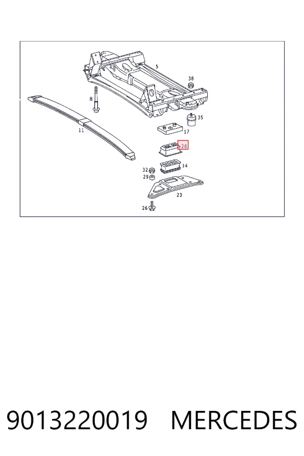 Купити A9013220019 Mercedes Відбійник передньої ресори