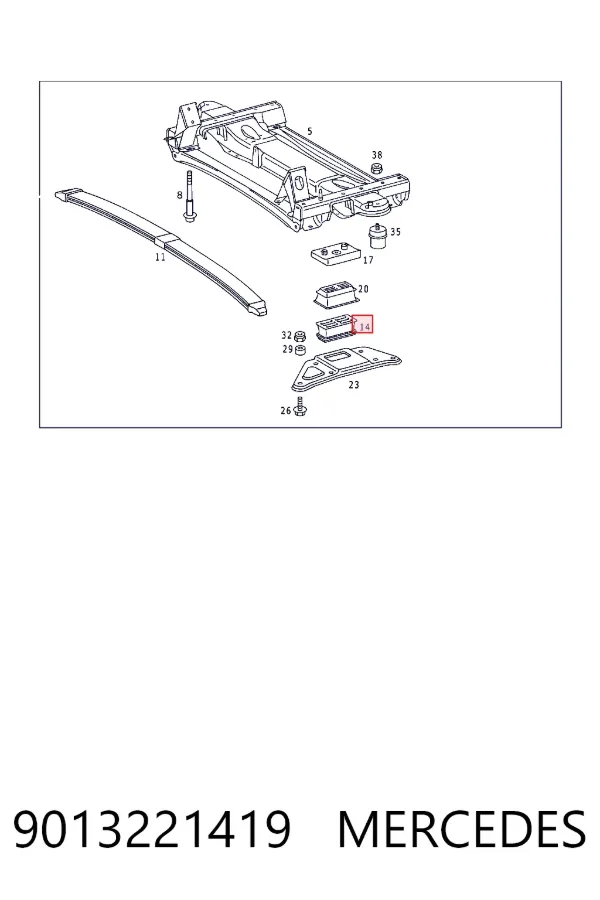 Відбійник передньої ресори A9013221419 Mercedes