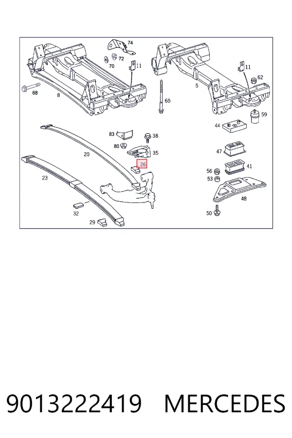 A9013222419 Mercedes Опора передньої ресори