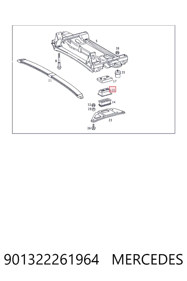 A9013222619 Mercedes Відбійник передньої ресори