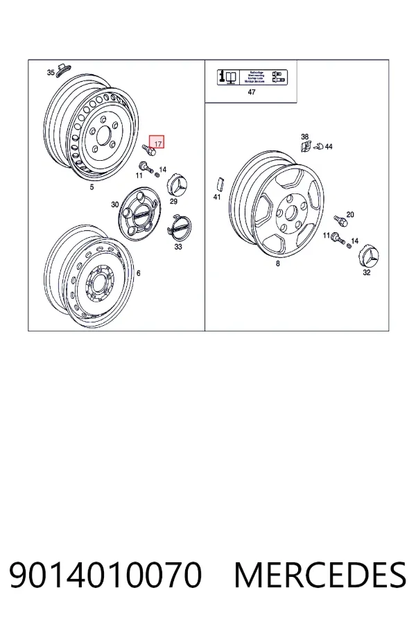 A9014010070 Mercedes Болти до колеса