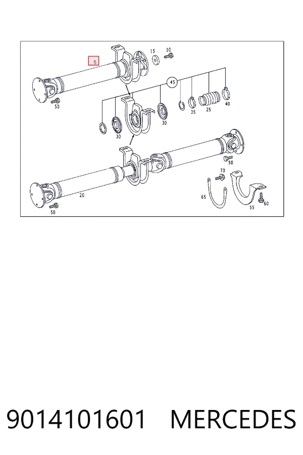 Купити A9014101601 Mercedes Кардан передній