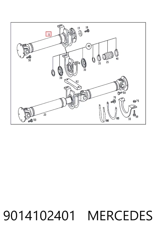 Купити A9014102401 Mercedes Кардан передній