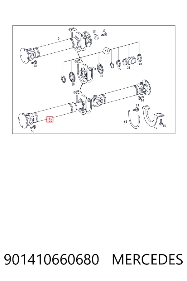 Купити A9014106606 Mercedes Кардан задній