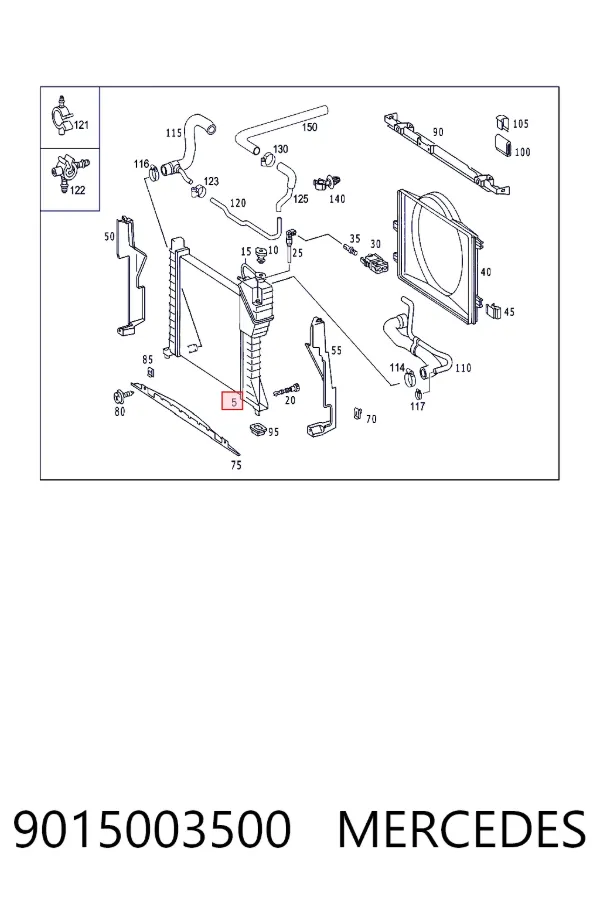 Радіатор охолодження Mercedes A9015003500