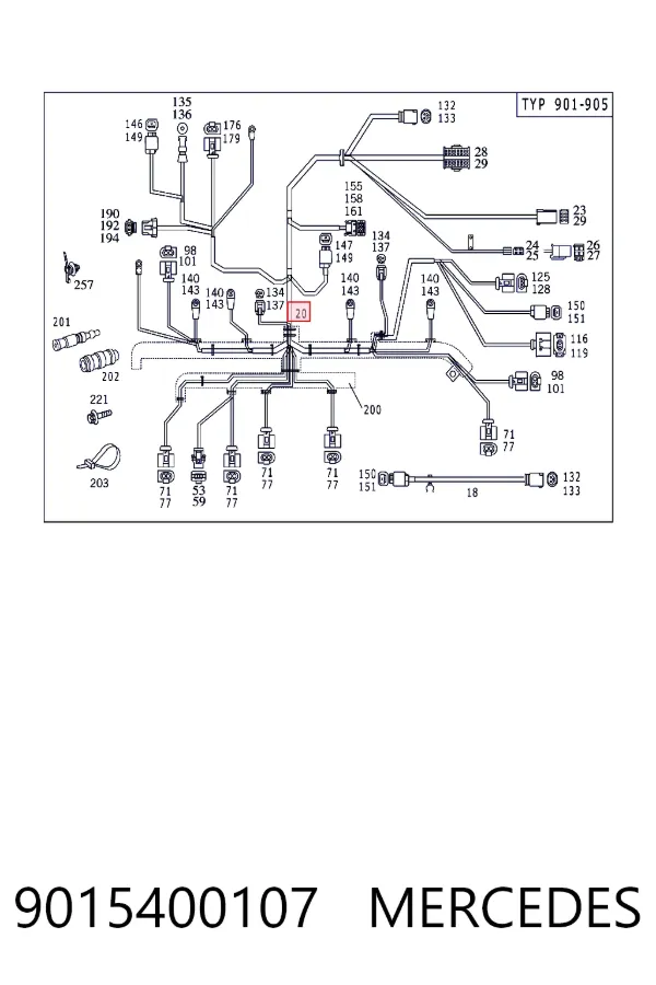 Джгут проводів моторного відсіку Mercedes A9015400107 ціна, від 92.18 USD