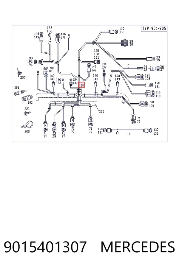 Джгут проводів моторного відсіку Mercedes A9015401307 ціна, від  USD