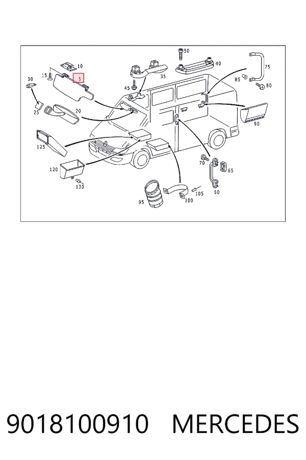 Козирок сонцезахисний автомобіля Mercedes A9018100910 ціна, від 8.79 USD