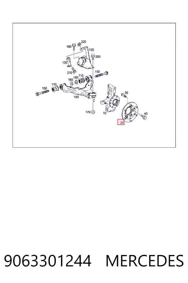 Маточина колеса передня Mercedes A9063301244 ціна, від 63.34 USD