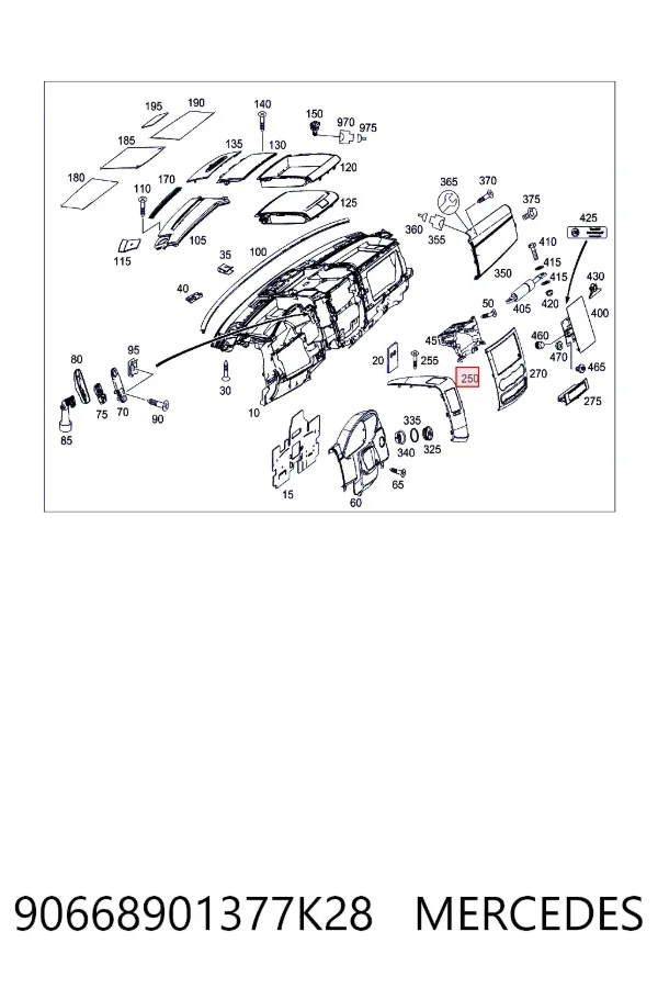 Купити A90668901377K28 Mercedes Декоративна накладка центральної консолі