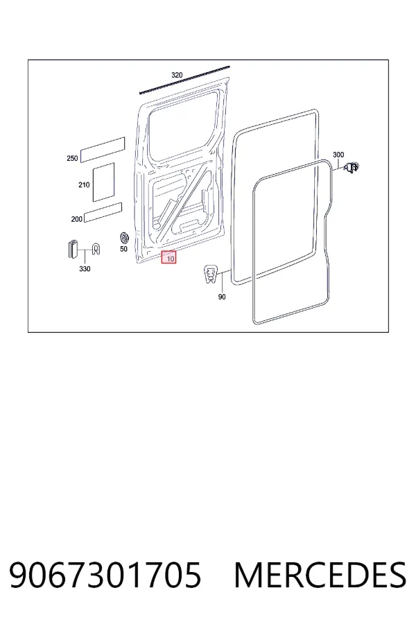 Двері бічні (зсувні), праві Mercedes A9067301705 ціна, від 1760.43 USD