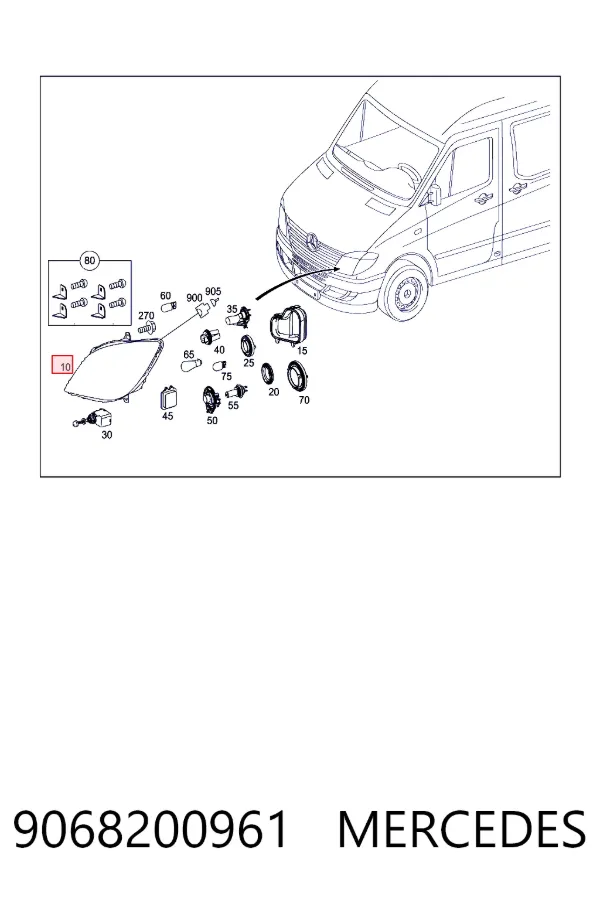 Купити A9068200961 Mercedes Основна фара в зборі ліва
