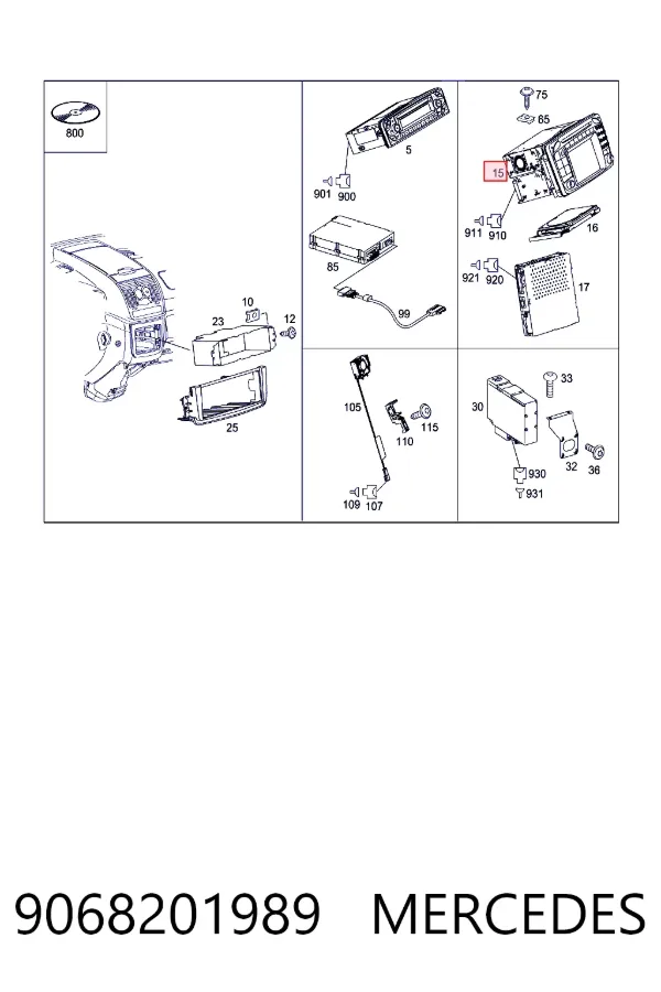 Купити A9068201989 Mercedes Магнітола