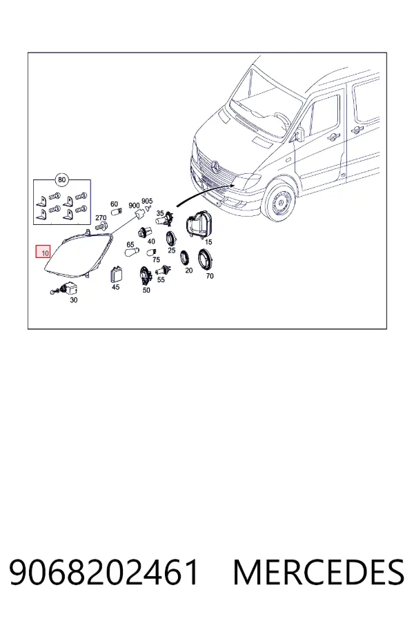 Фара права A9068202461 Mercedes