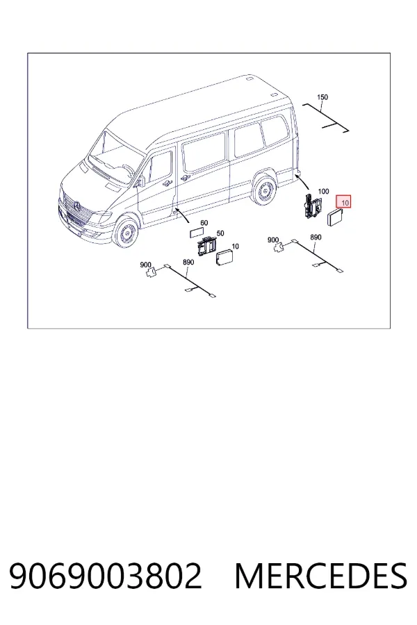 Купити A9069003802 Mercedes Датчик контролю мертвої зони, задній