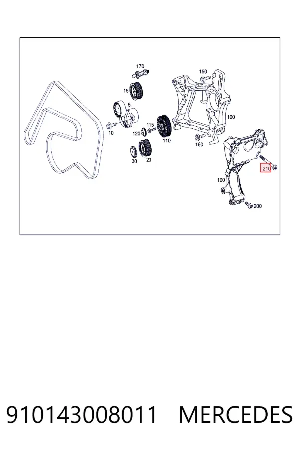 Болт компресора кондиціонера Mercedes A910143008011 ціна, від 5.96 USD