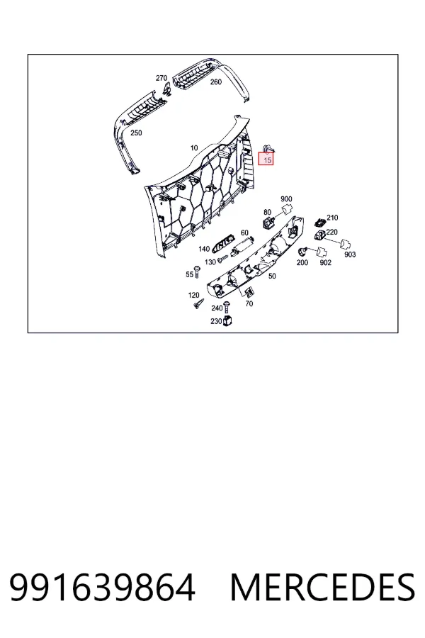 A0009916398 Mercedes Пістон (кліп) обшивки стійки кузова