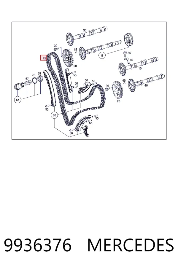 Ланцюг ГРМ A0009936376 Mercedes