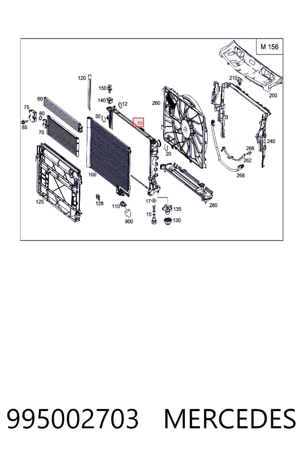 A0995002703 Mercedes Радіатор охолодження двигуна