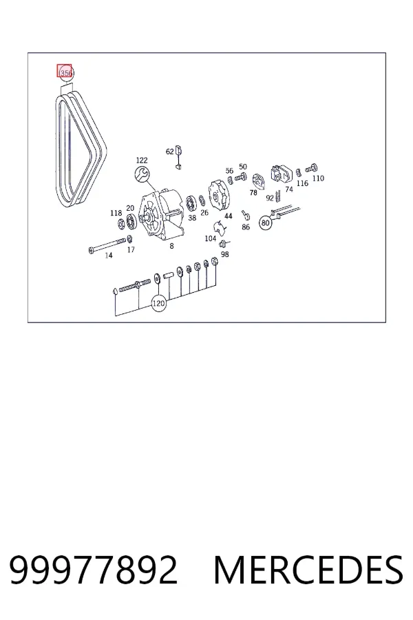Ремінь кондиціонера Mercedes A0099977892