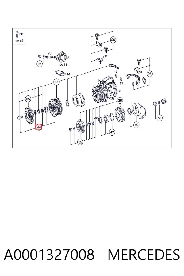 Шків компресора кондиціонера A0001327008 Mercedes