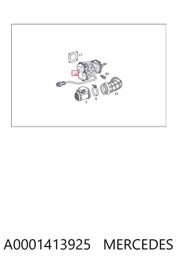 Дросільна заслінка A0001413925 Mercedes
