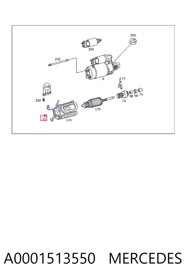 Втулка стартера A0001513550 Mercedes