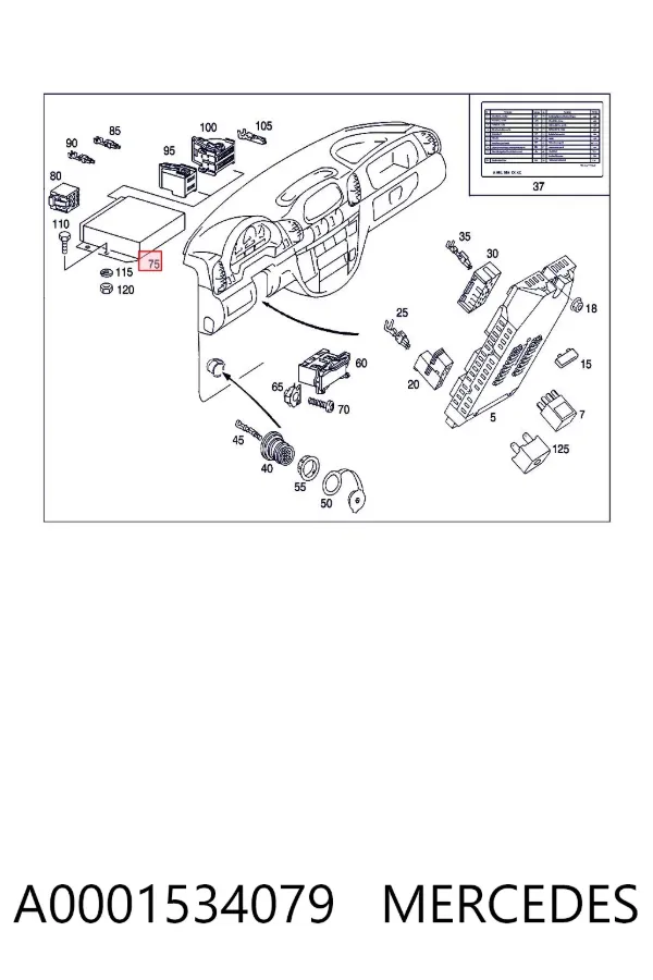 Електронний блок керування двигуном A0001534079 Mercedes
