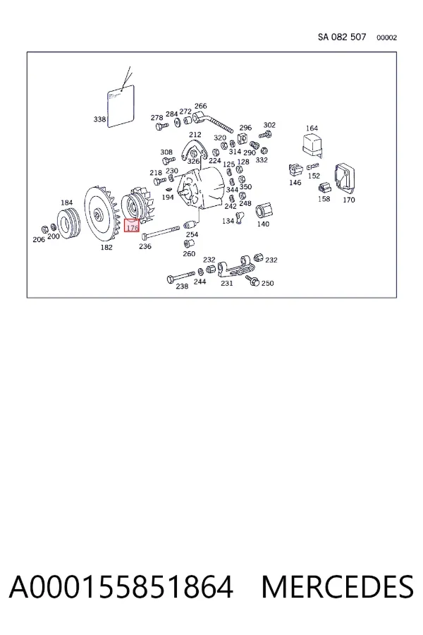 Крильчатка генератора Mercedes A0001558518