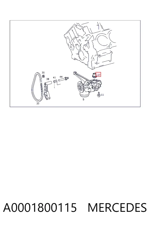 Клапан регулювання тиску масла A0001800115 Mercedes