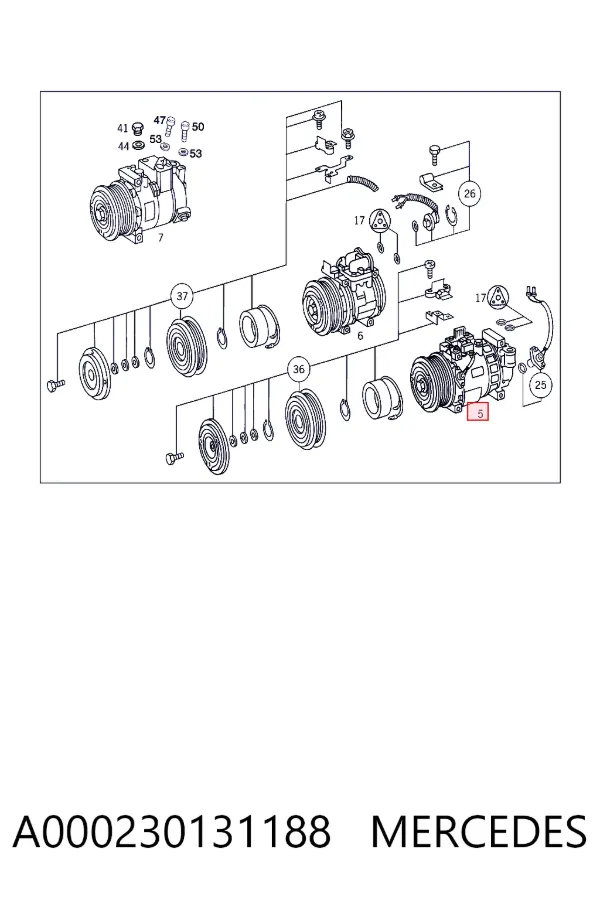 Компресор системи кондиціювання Mercedes A0002301311 ціна, від 112.87 USD