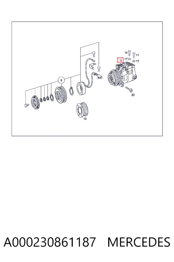 A0002308611 Mercedes Компресор холодоагенту