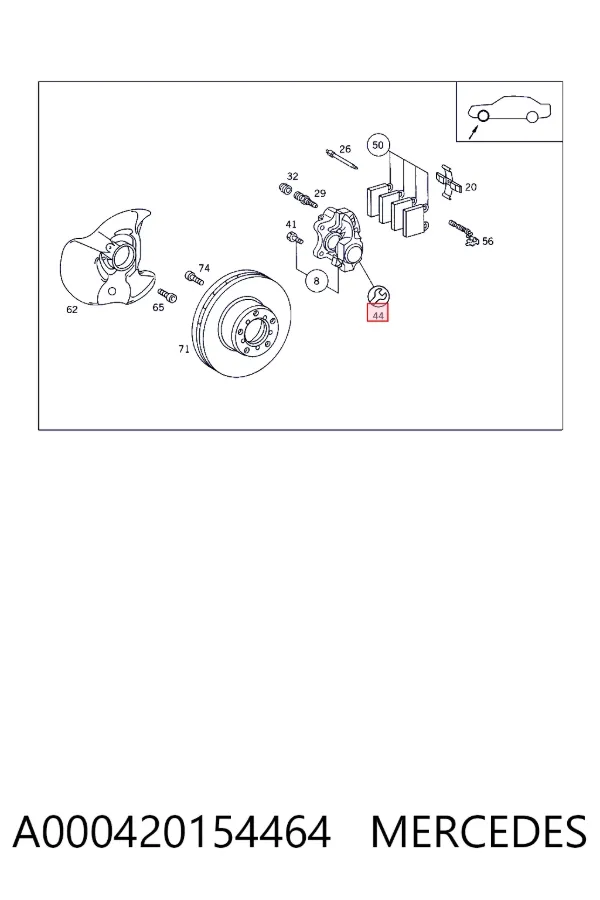 Ремкомплект переднього супорту A0004201544 Mercedes