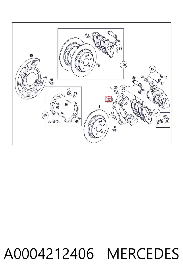 Скоба супорту заднього A0004212406 Mercedes