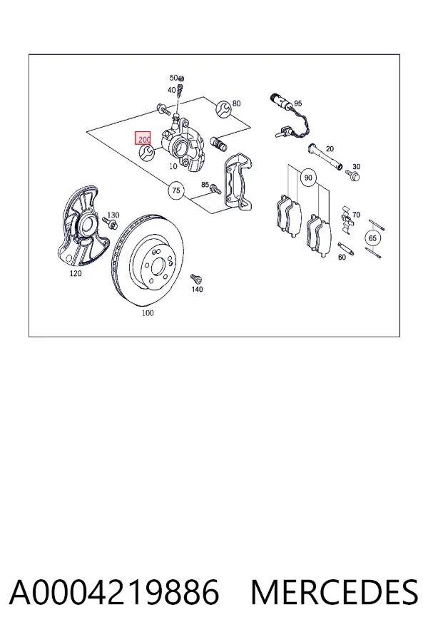 Ремкомплект переднього супорту A0004219886 Mercedes