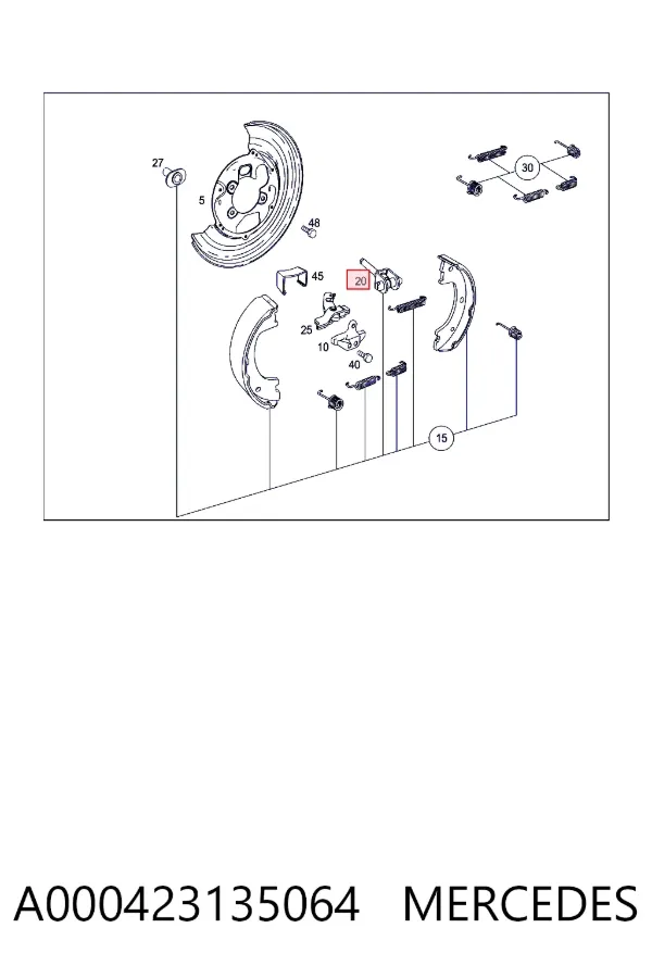 A0004231350 Mercedes Розтискний механізм колодок гальма стоянки